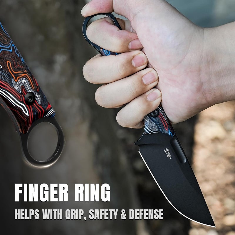 KIZER Cabox Fixed Blade Hunting Knife - 3.36" D2 Steel, G10 Handle with Sheath - Survival & Camping - 1048M1 - Image 5